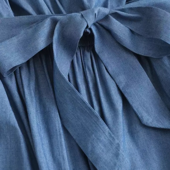 Denim Wide Leg Jumpsuit - Picture 5 of 7